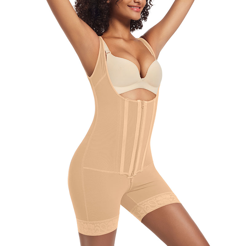 Mesh one-piece body-shaping garment