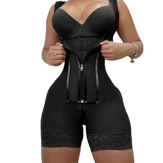 Mesh one-piece body-shaping garment